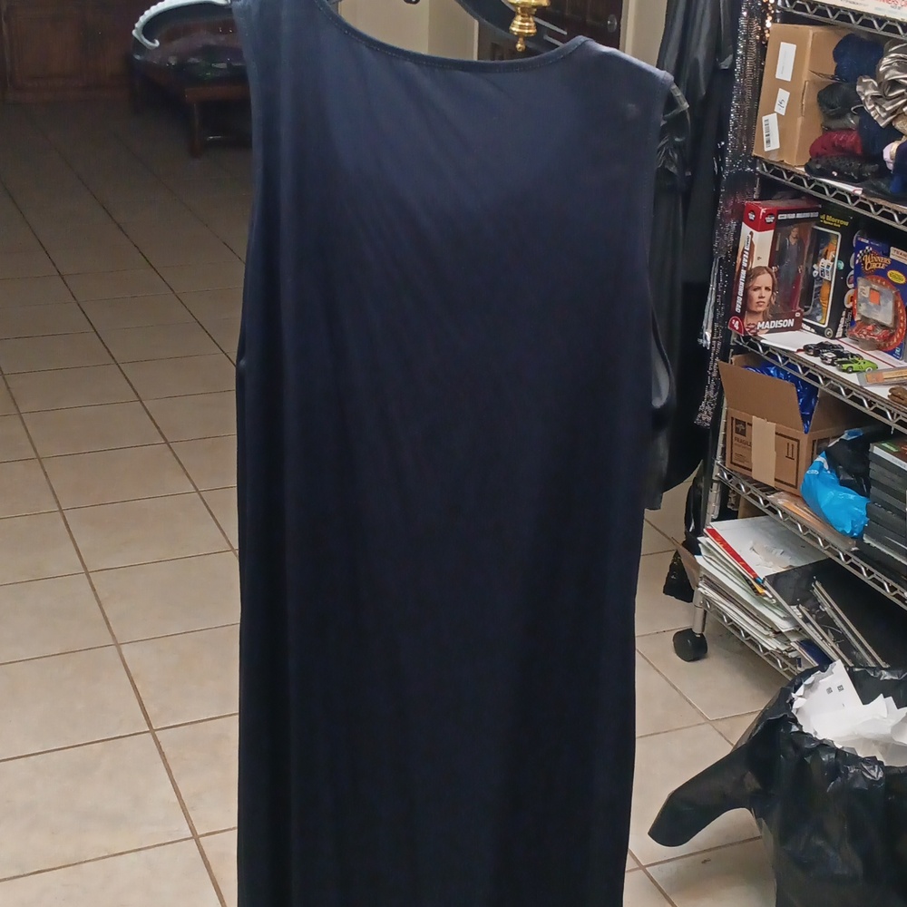 Fashion Nova Nude Print Navy Blue Maxi Dress - Picture 2 of 2